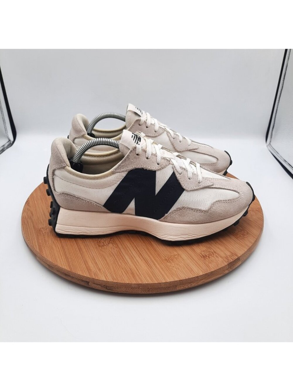 New Balance 327 Womens Size 7 Shoes Sea Salt Black Athletic Lifestyle Sneakers